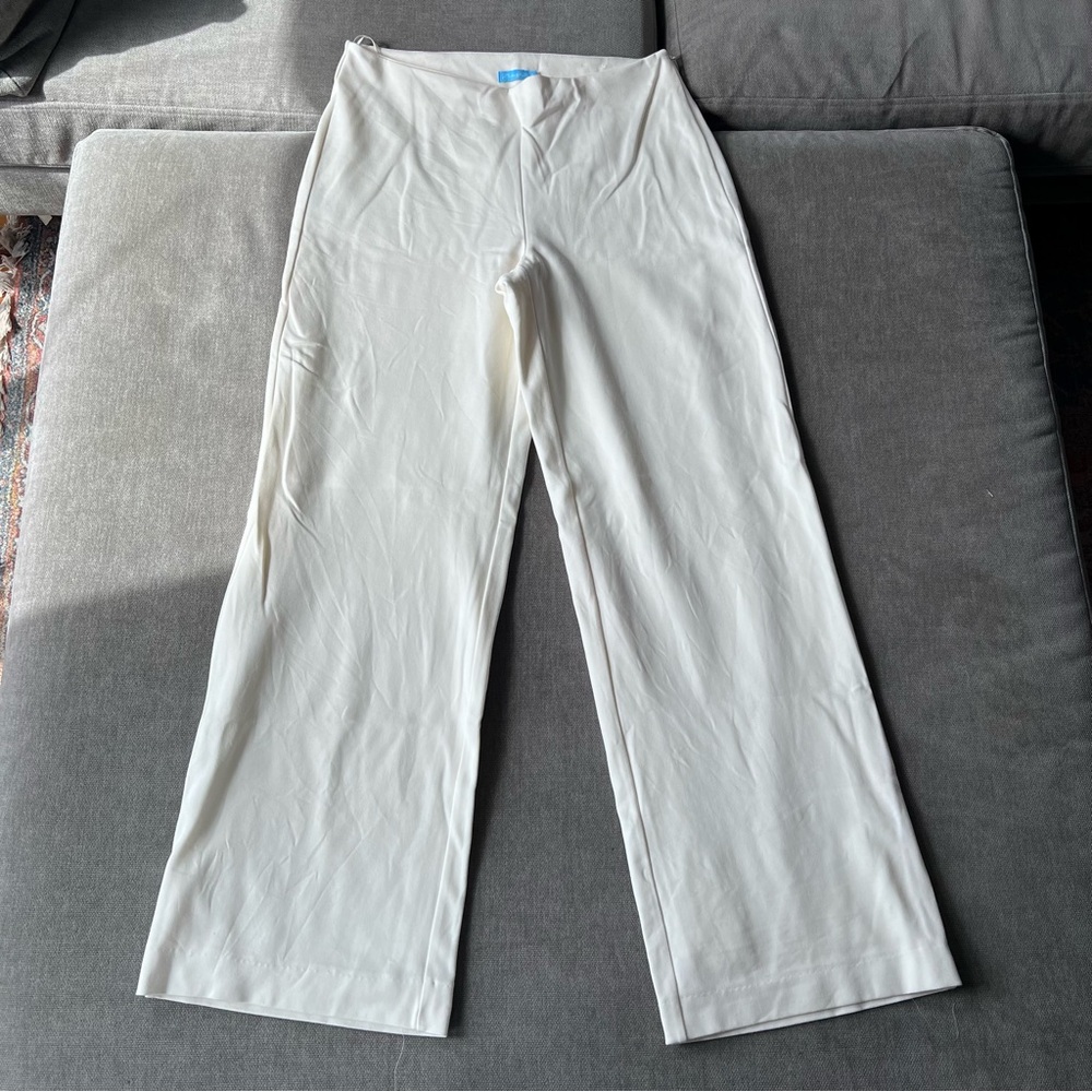 J. McLaughlin Carter Pants Wide Leg Cropped Cream 4 - Picture 2 of 6